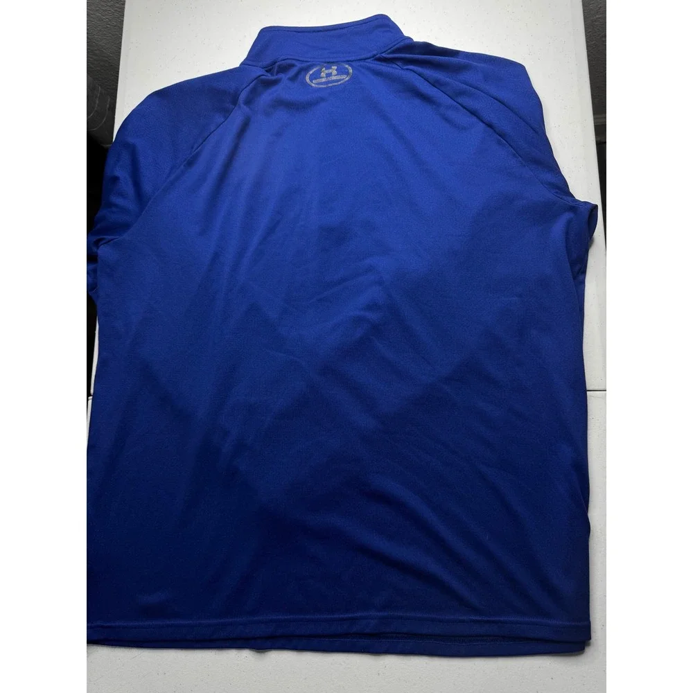 Under Armour Mens‎ HeatGear 1/4 Zip Pullover Royal Blue Loose Fit Training Top L